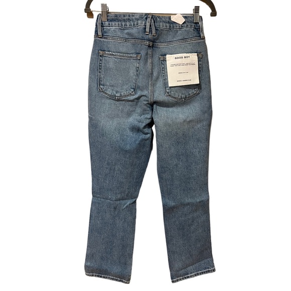 Good American Good Boy Wide Release Hem Destructed Jeans (2) - Picture 6 of 13